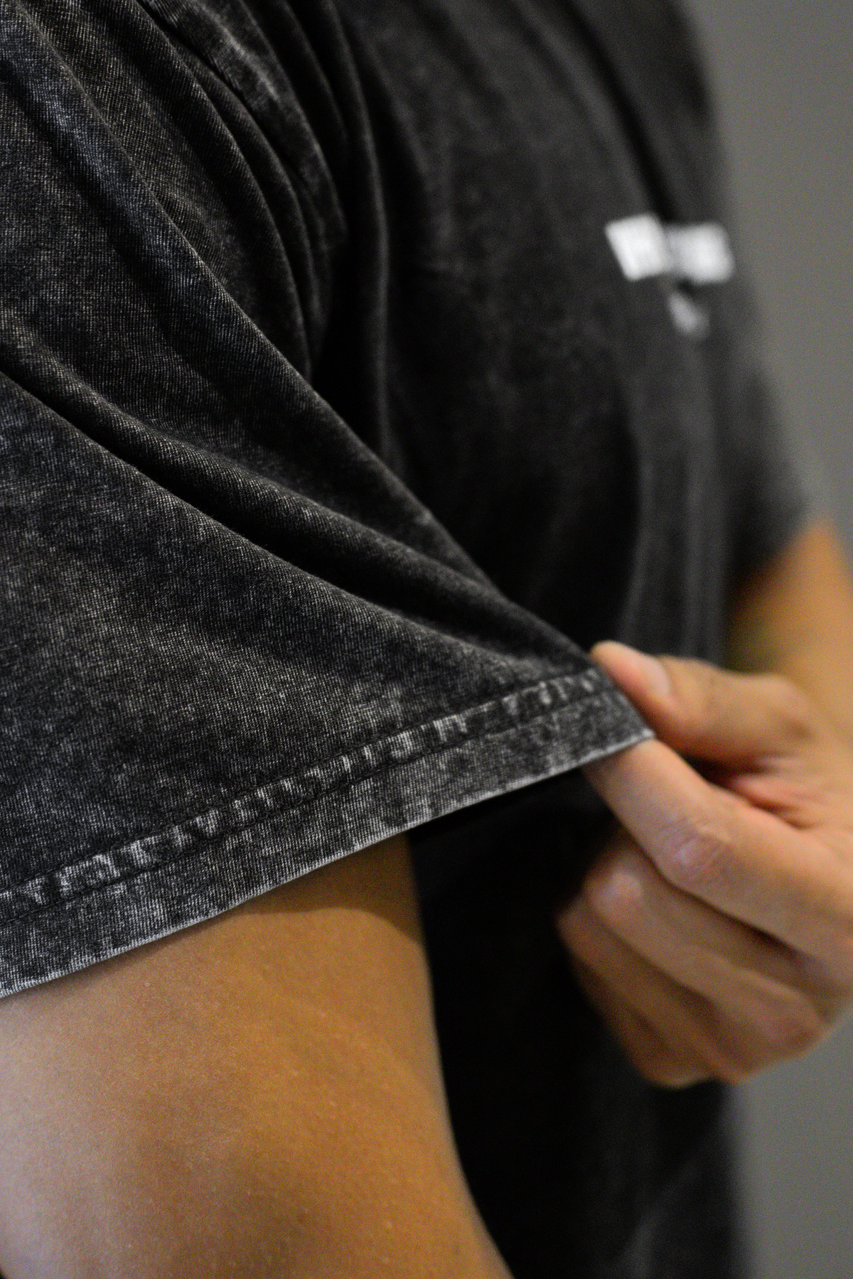 Discipline Acid Wash Black Tee