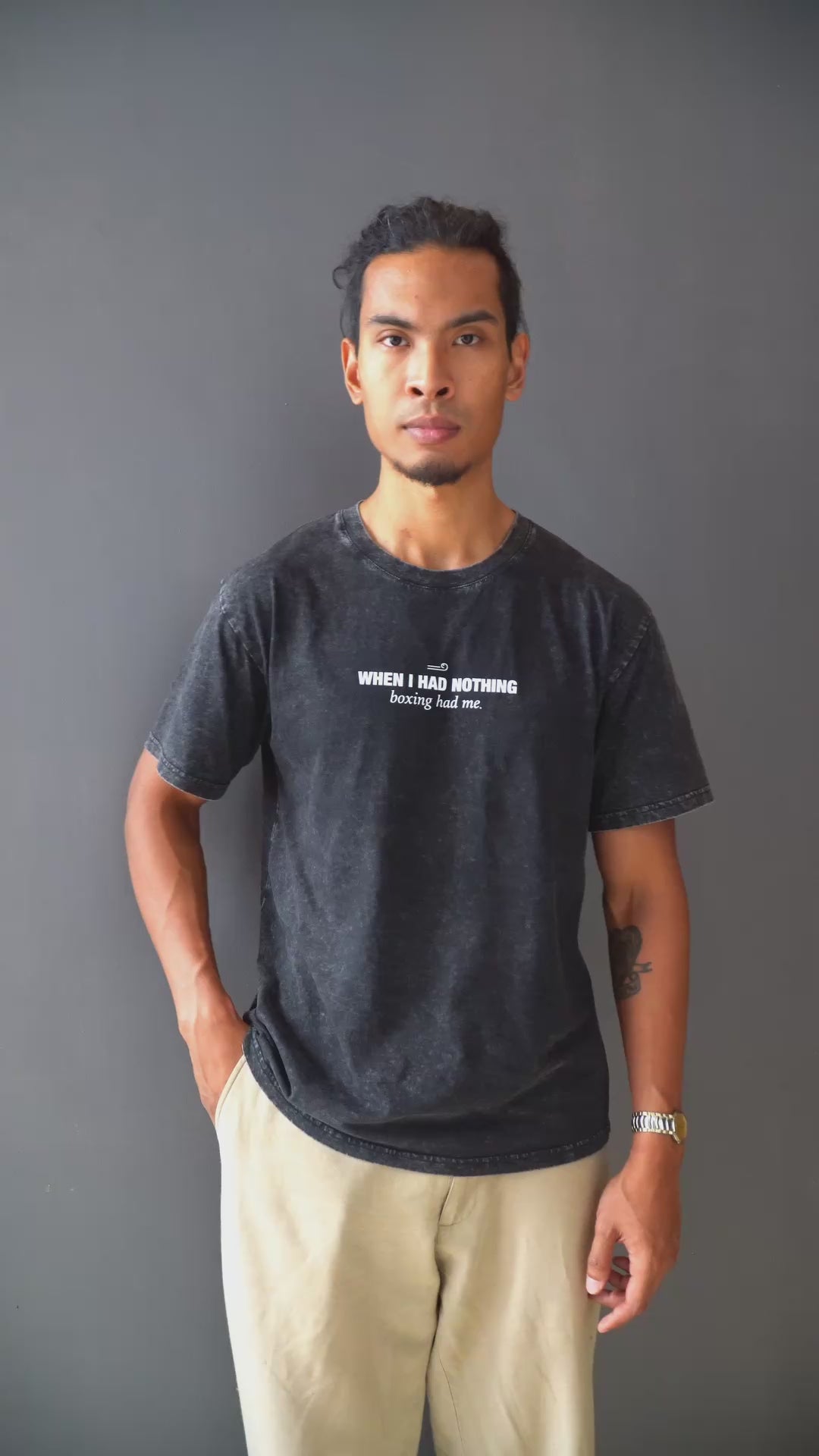 Discipline Acid Wash Black Tee